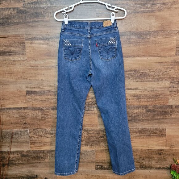 Vtg Levi's Jeans 6 S Perfectly Slimming 512 Straight Mid Rise Medium Wash Y2K - Picture 2 of 10
